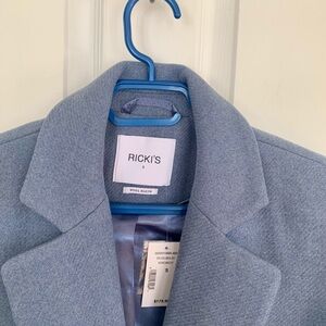 Ricki's Soft Blue 53% Wool Blend Jacket